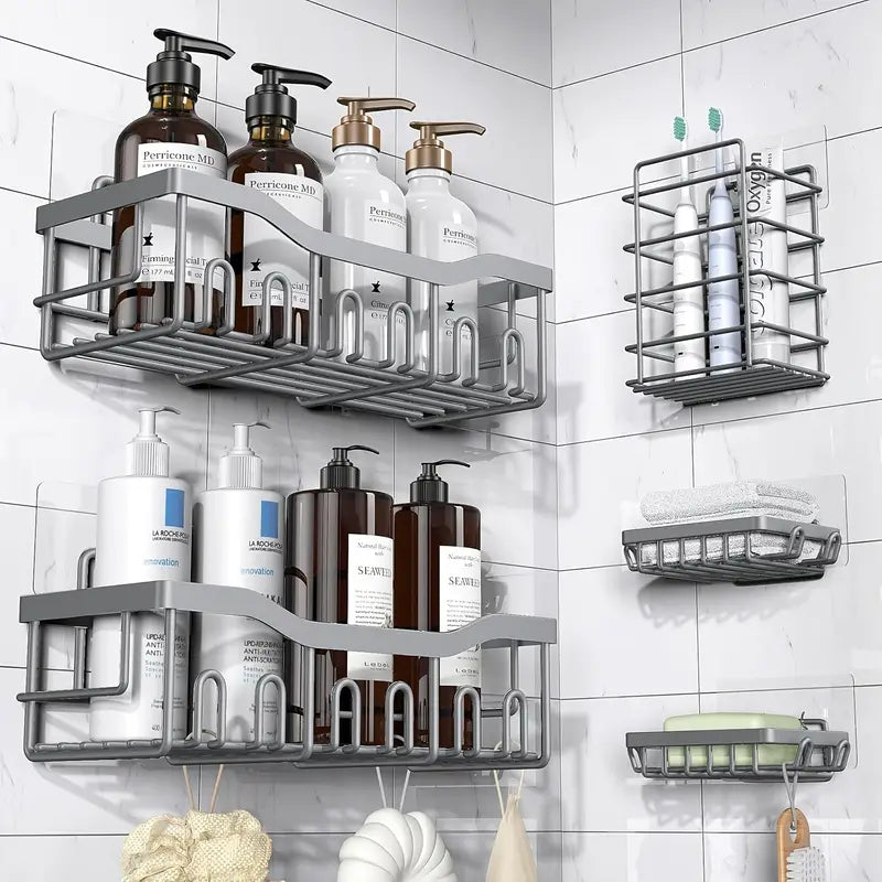 Organizador de Baño Homely Set X5 | Más Espacio, Menos Desorden sin Romper la pared
