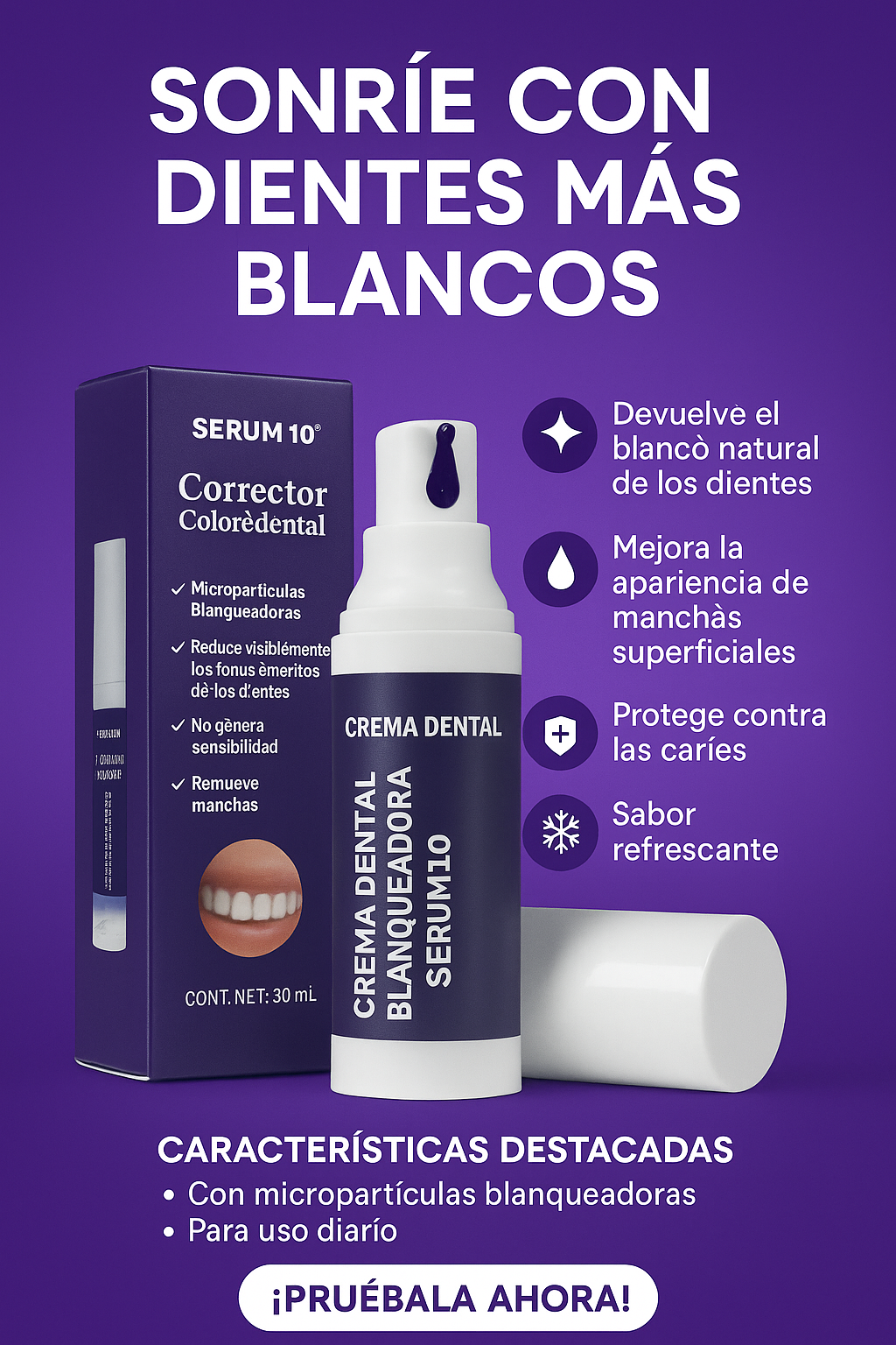 CREMA DENTAL BLANQUEADORA SERUM10 ORIGINAL