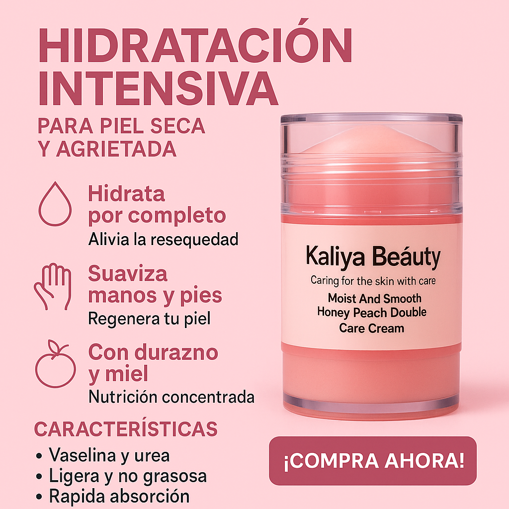 BARRA HIDRATANTE DE MANOS Y PIES - KALIYA VASELINA, UREA, MELOCOTON Y MIEL