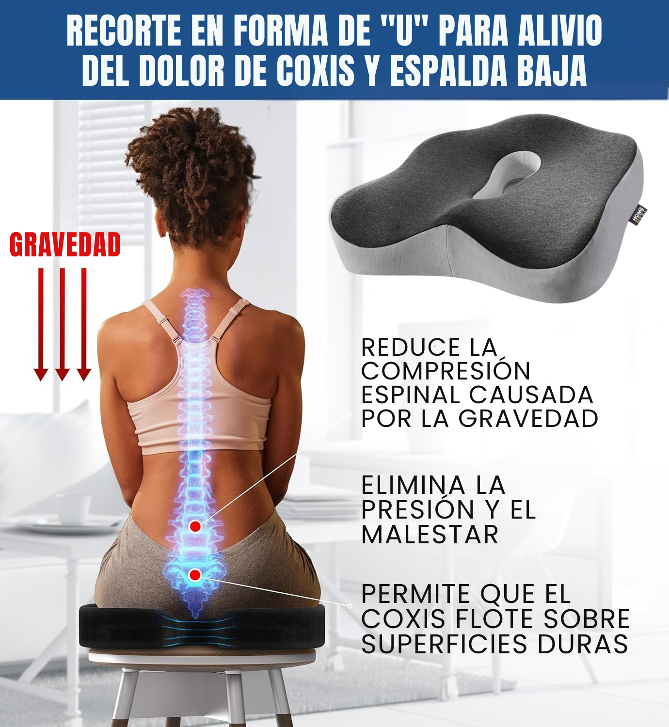 Cojin Ortopedico Home Rest™ - Alivio del Dolor de Espalda y Coxis