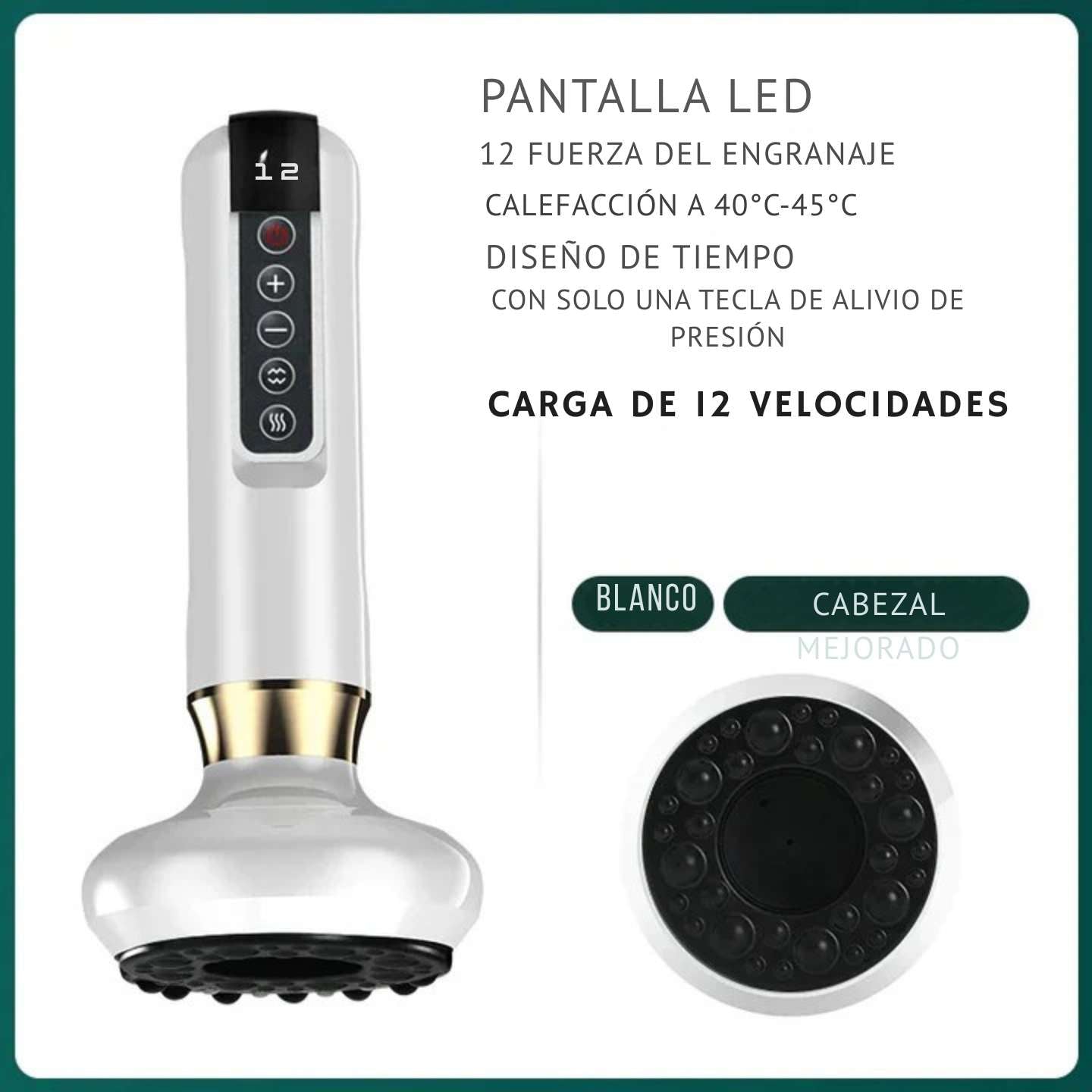 MASAJEADOR ELECTRICO DE VENTOSAS - CUPPING THERAPY®. AYUDA CONTRA EL DOLOR, MEJORA CIRCULACIÓN, RELAJA, DISMINUYE EL ESTRÉS Y LA ANSIEDAD.