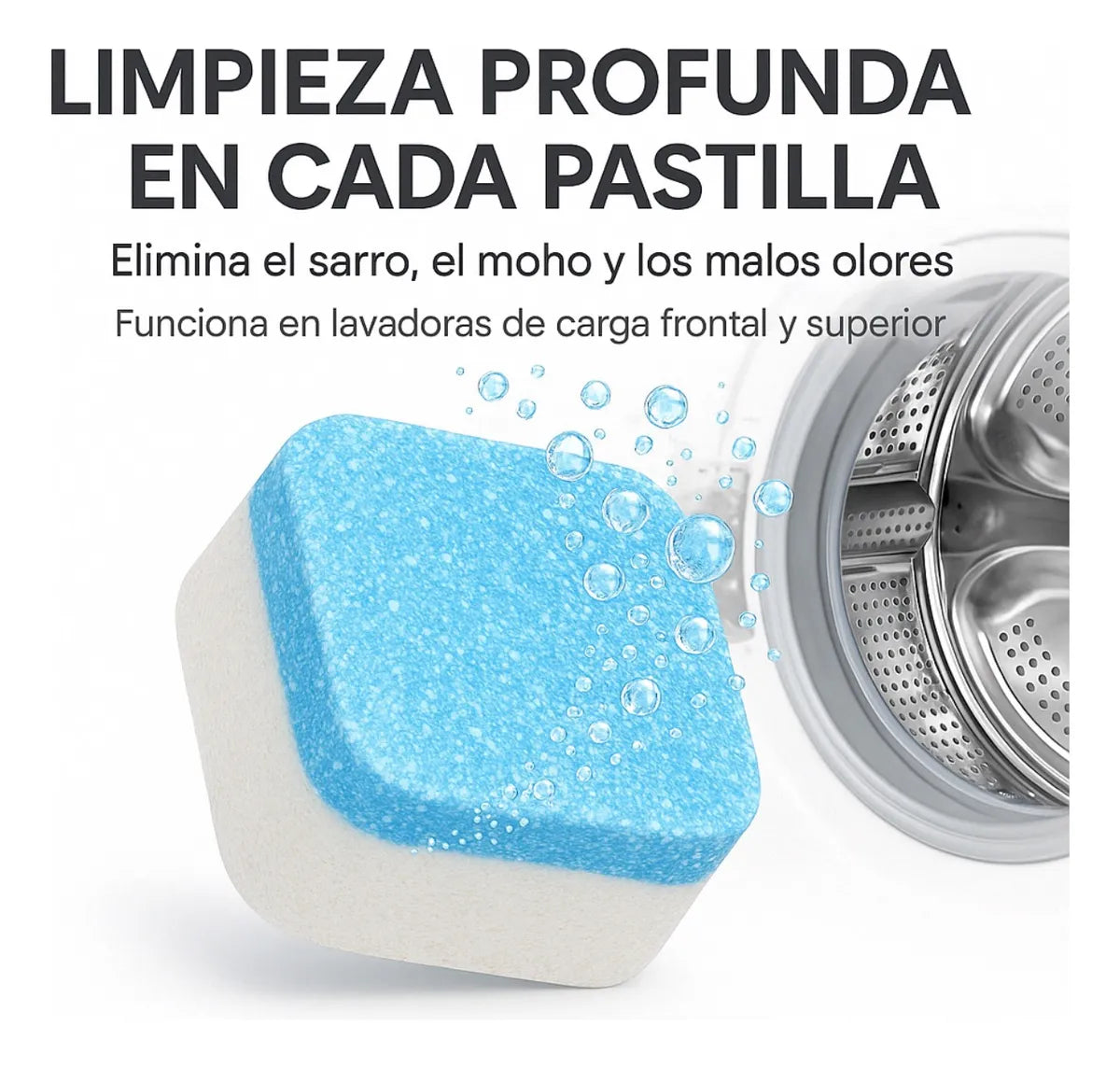 TABLETAS DE LIMPIEZA PROFUNDA PARA LAVADORAS - CLEAR®