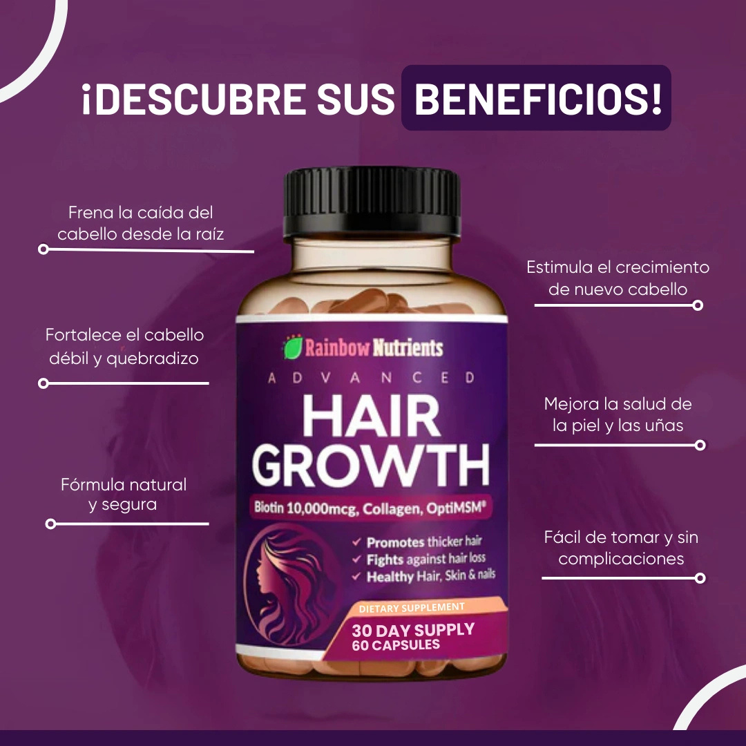 VITAMINAS PARA EL CABELLO Y UÑAS HAIR GROWTH® - Cuida tu cabello desde adentro