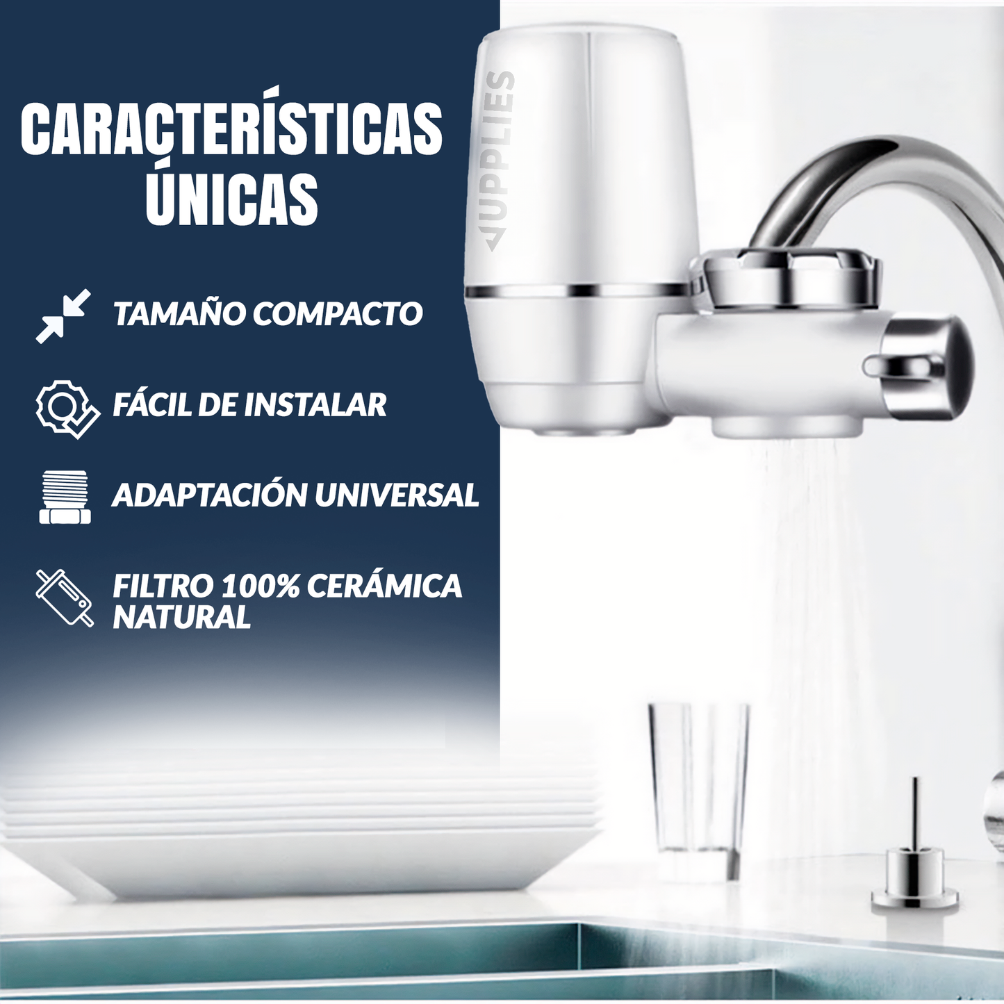 Filtro de Agua AquaClean -  Elimina impurezas y cuida la salud de tu familia.