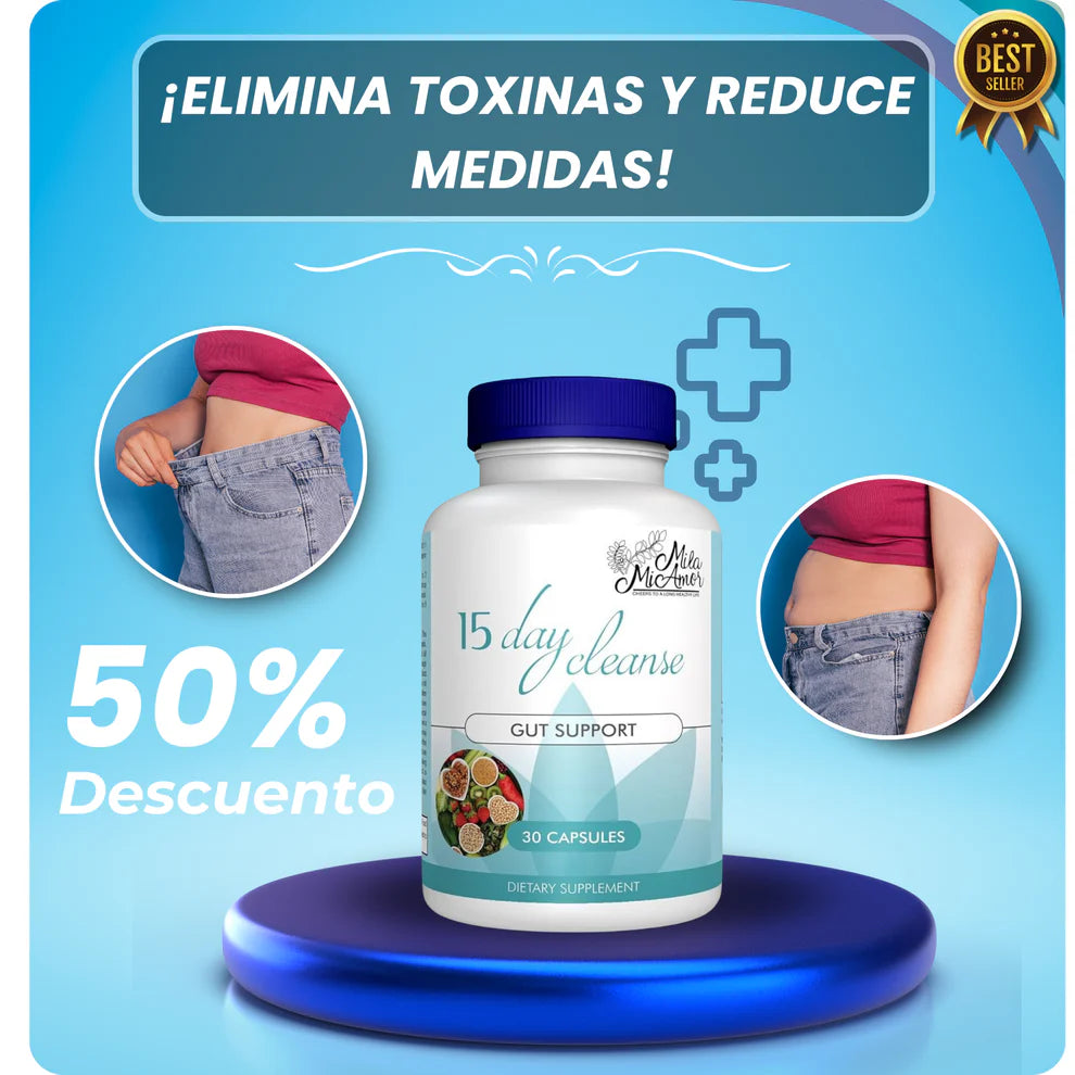 15 DAYS CLEANSE - ELIMINA TOXINAS, LIMPIA COLON, REDUCTOR DE GRASA
