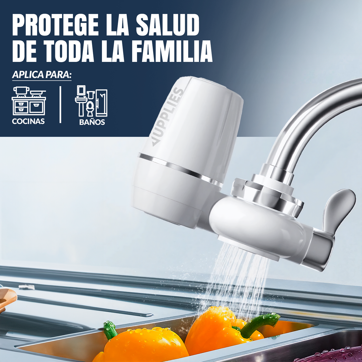 Filtro de Agua AquaClean -  Elimina impurezas y cuida la salud de tu familia.
