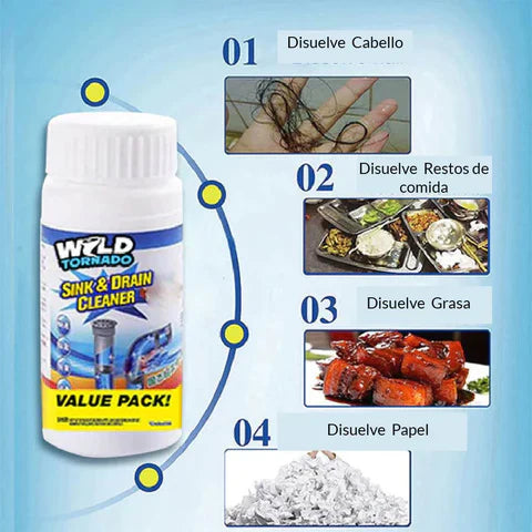Wild Tornado™ – ORIGINAL - Formula Americana que elimina Atascos y Olores al Instante