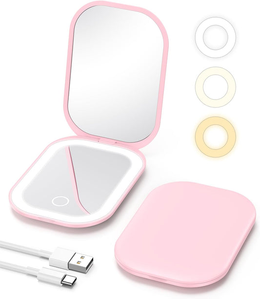 Elegante Mini Espejo Con Luz Led | Tu maquillaje perfecto en cualquier lugar