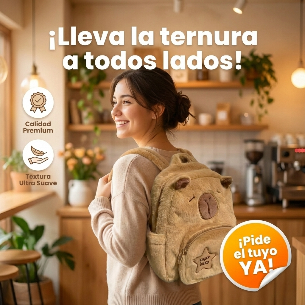 Mochila Capibara Backpack™ - La mochila que cabe en tu rutina y en tu corazón 💛
