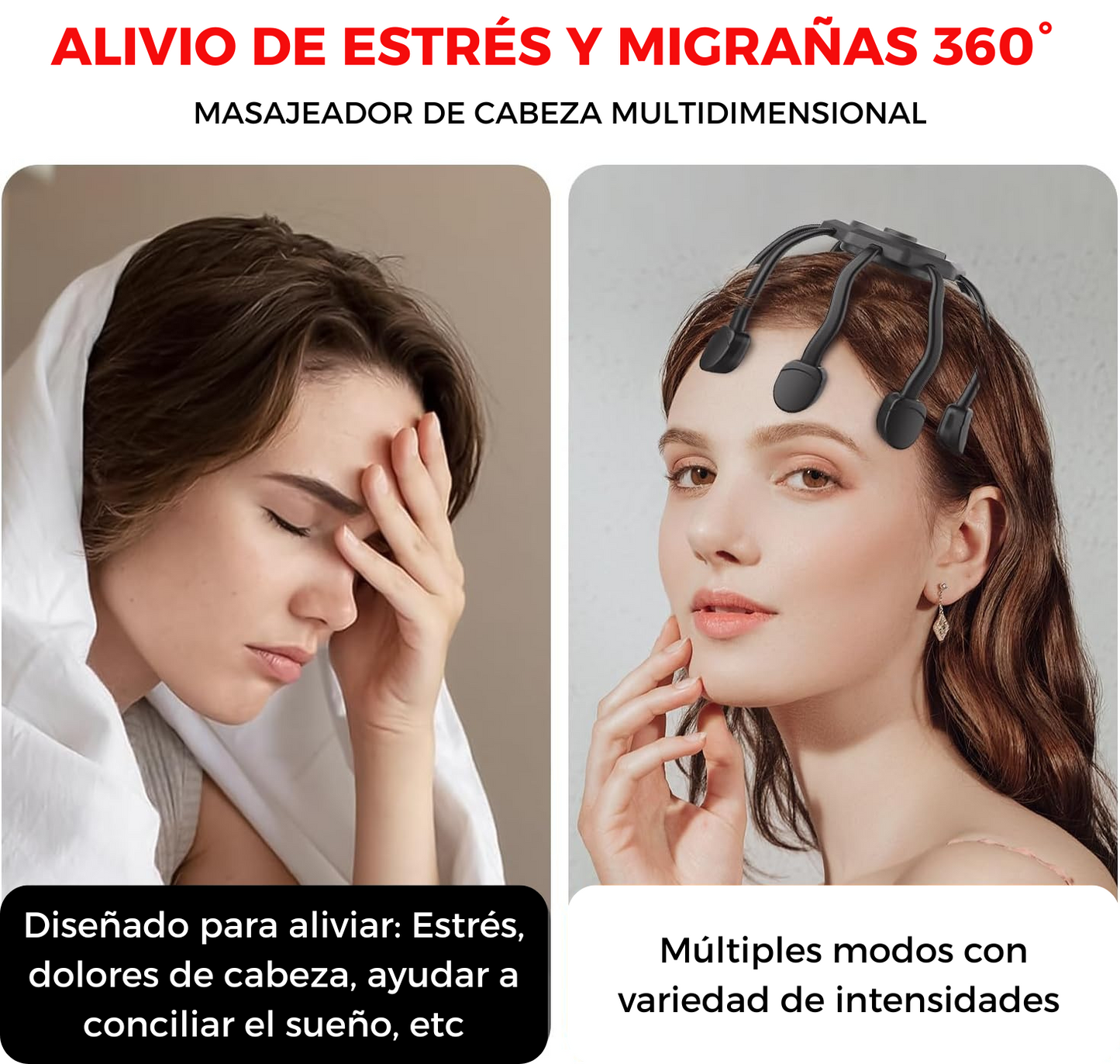 Masajeador de Cabeza NeuroZen™  Alivia migrañas, jaquecas y tensión.