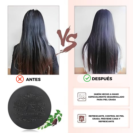 Jabón Japonés He Shou Wu™ ORIGINAL  - Fortalece, previene la caída y evita el crecimiento de canas. PAGA 1 LLEVA 2