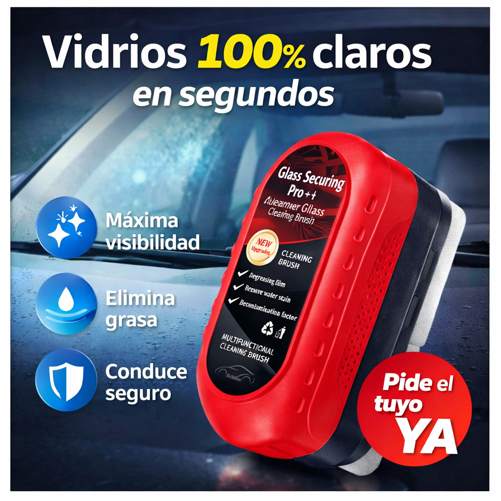 Glass-Pro® - con Cepillo de limpieza y película anti liquidos y polvo