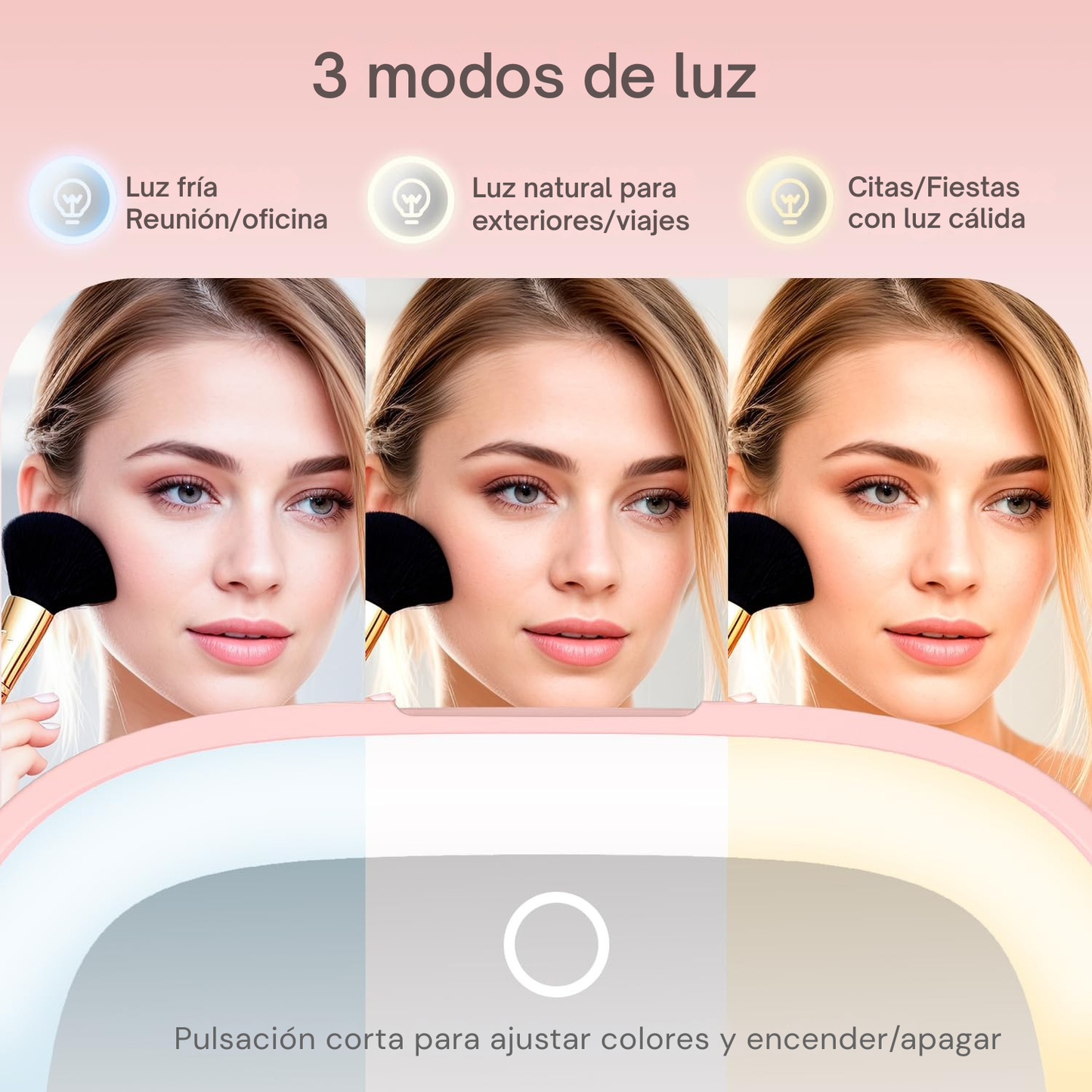 Elegante Mini Espejo Con Luz Led | Tu maquillaje perfecto en cualquier lugar