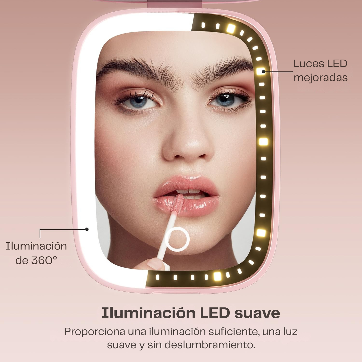 Elegante Mini Espejo Con Luz Led | Tu maquillaje perfecto en cualquier lugar