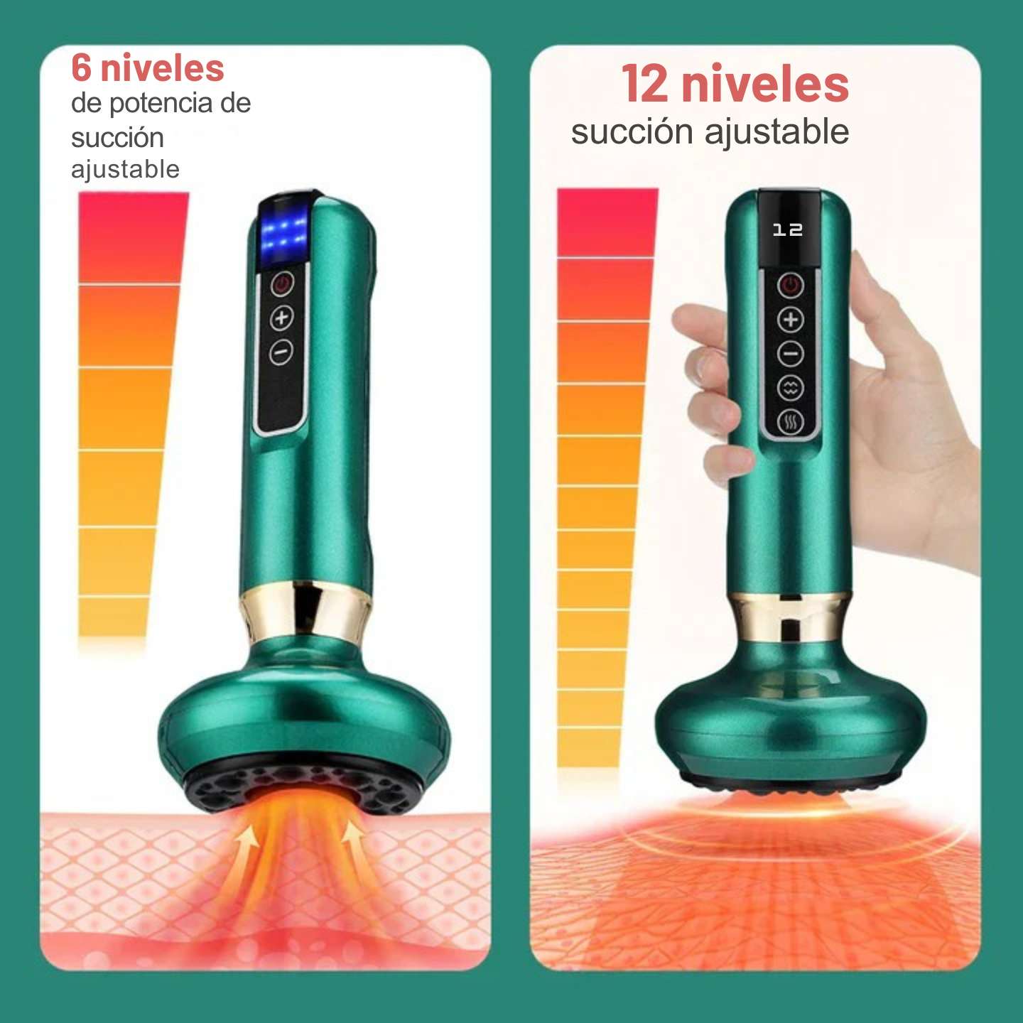 MASAJEADOR ELECTRICO DE VENTOSAS - CUPPING THERAPY®.  AYUDA CONTRA EL DOLOR, MEJORA CIRCULACIÓN, RELAJA, DISMINUYE EL ESTRÉS Y LA ANSIEDAD.
