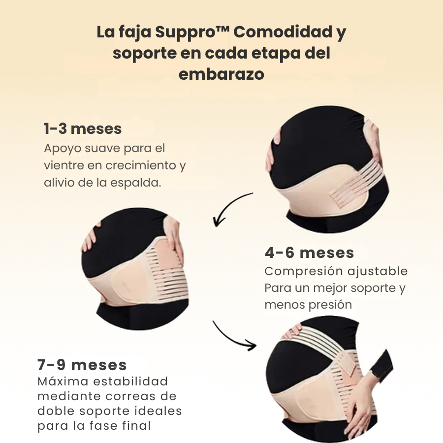 Faja Suppro™ | ¡Adiós Dolor de Espalda en el Embarazo, soporte total para mamá y bebé!