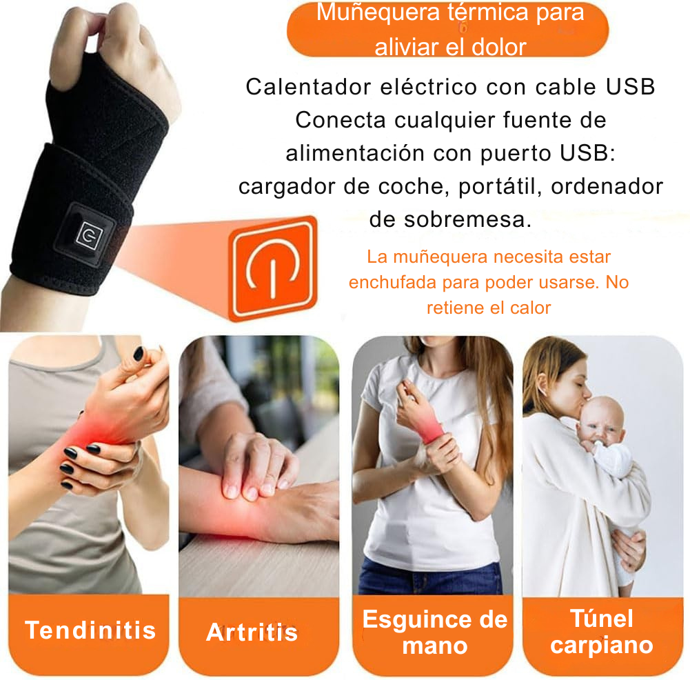 Muñequera Terapéutica + REGALO | Alivio térmico para tendinitis, artritis y túnel carpiano
