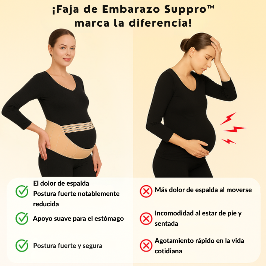 Faja Suppro™ | ¡Adiós Dolor de Espalda en el Embarazo, soporte total para mamá y bebé!
