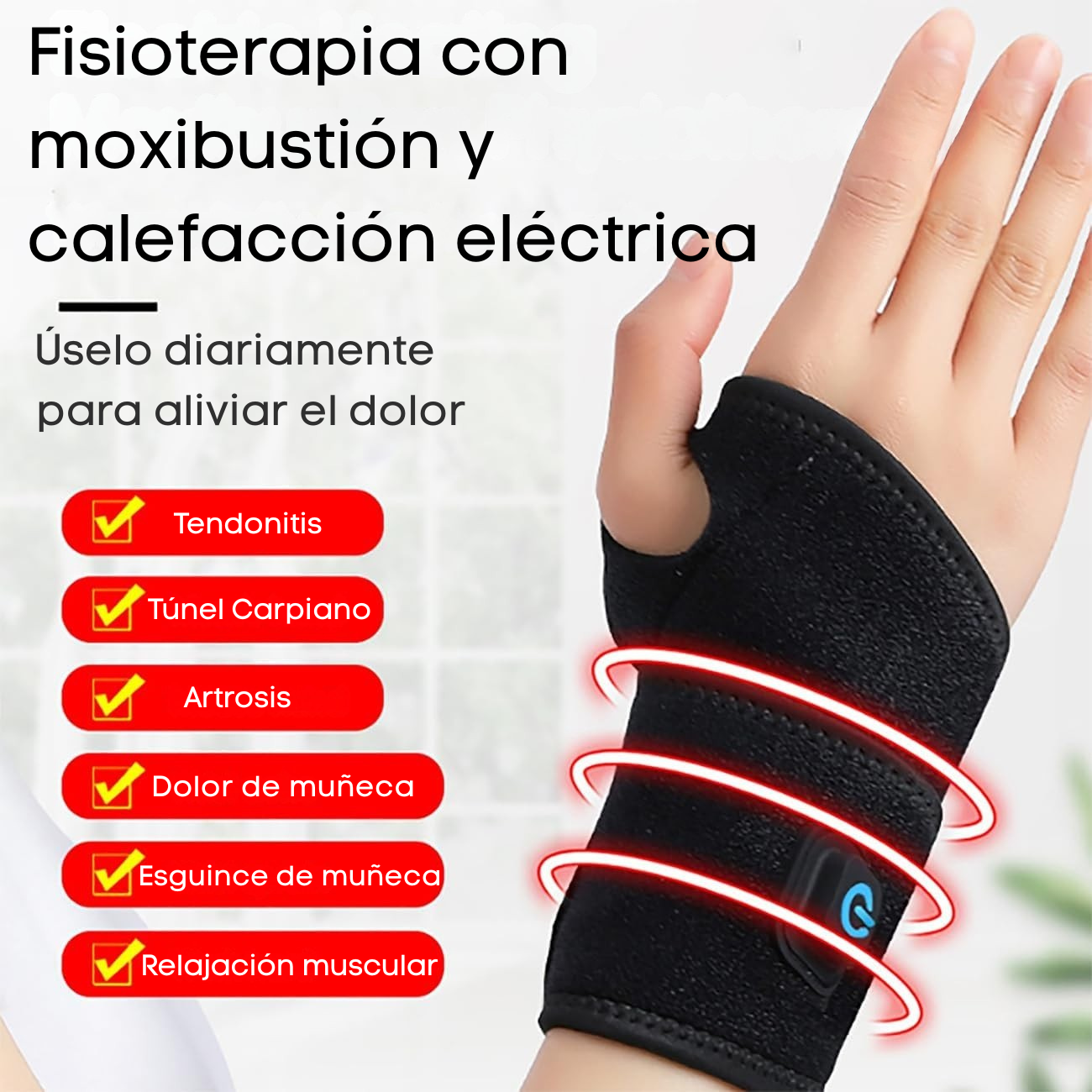 Muñequera Terapéutica + REGALO | Alivio térmico para tendinitis, artritis y túnel carpiano