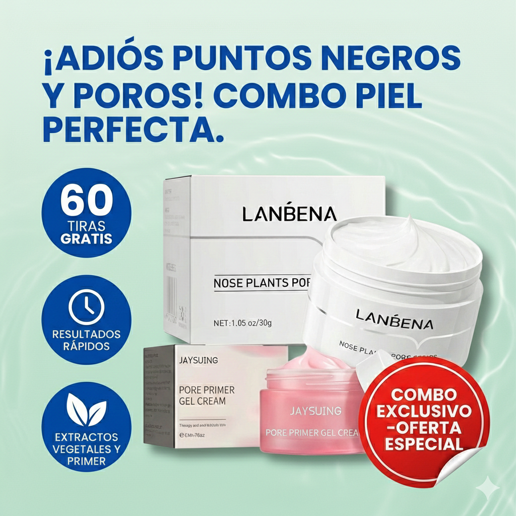 Mascarilla facial Lanbena para puntos negros y Crema Jiorniee® para cerrar poros