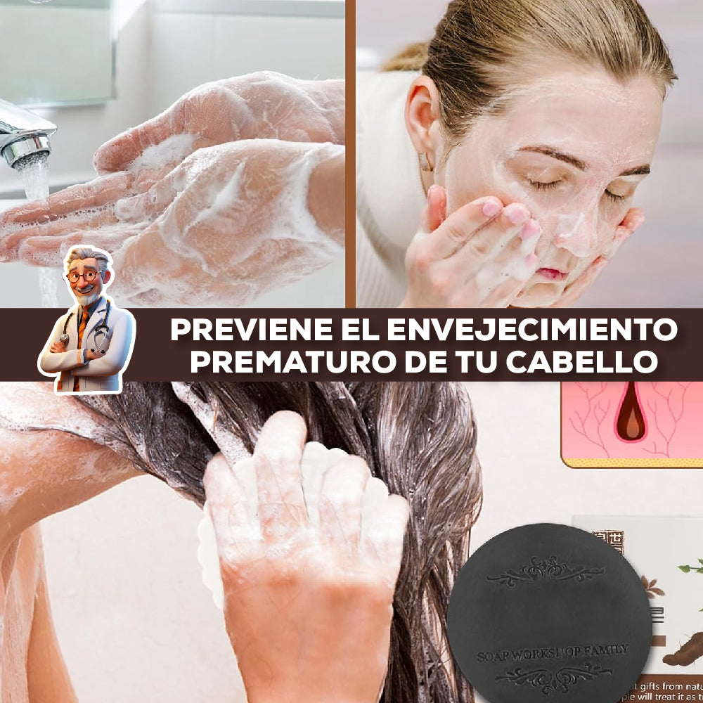 Jabón Japonés He Shou Wu™ ORIGINAL  - Fortalece, previene la caída y evita el crecimiento de canas. PAGA 1 LLEVA 2