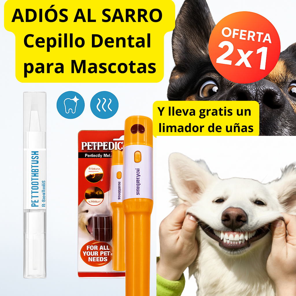 CEPILLO DENTAL MASCOTAS - Dr. Muelitas® - Limpieza dental con amor para tu peludo ❤️