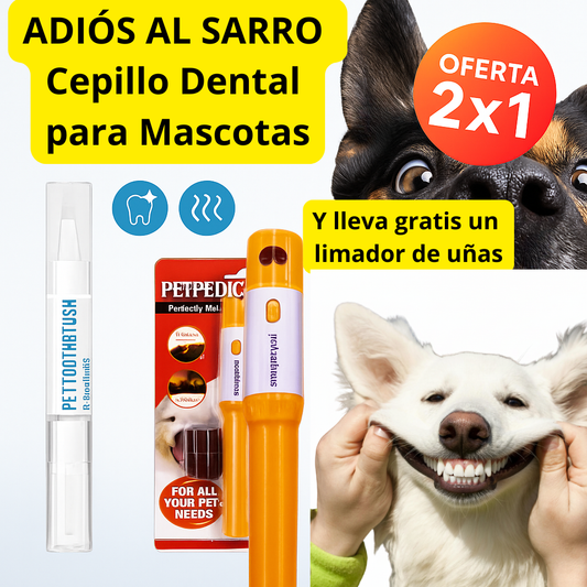 CEPILLO DENTAL MASCOTAS - Dr. Muelitas® - Limpieza dental con amor para tu peludo ❤️