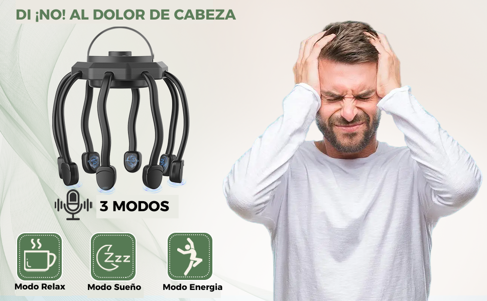 Masajeador de Cabeza NeuroZen™  Alivia migrañas, jaquecas y tensión.