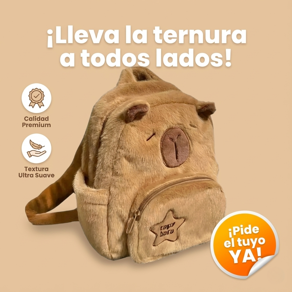 Mochila Capibara Backpack™ - La mochila que cabe en tu rutina y en tu corazón 💛