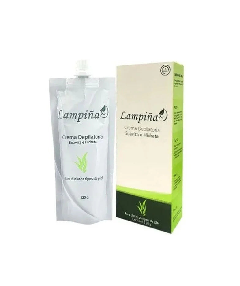 Crema depilatoria Lampiña Corporal 120g - Suaviza, Hidrata y Elimina Vello Fácil
