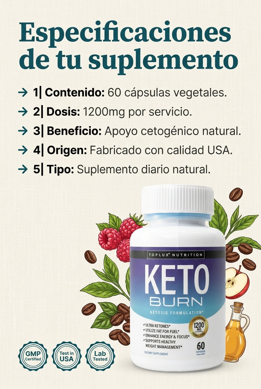 Keto Burn - 05 especificaciones